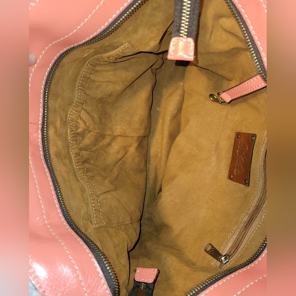 Patricia Nash Woven Purse Bag Coral Peach Tan Blue Gold Hardware - Picture 10 of 16